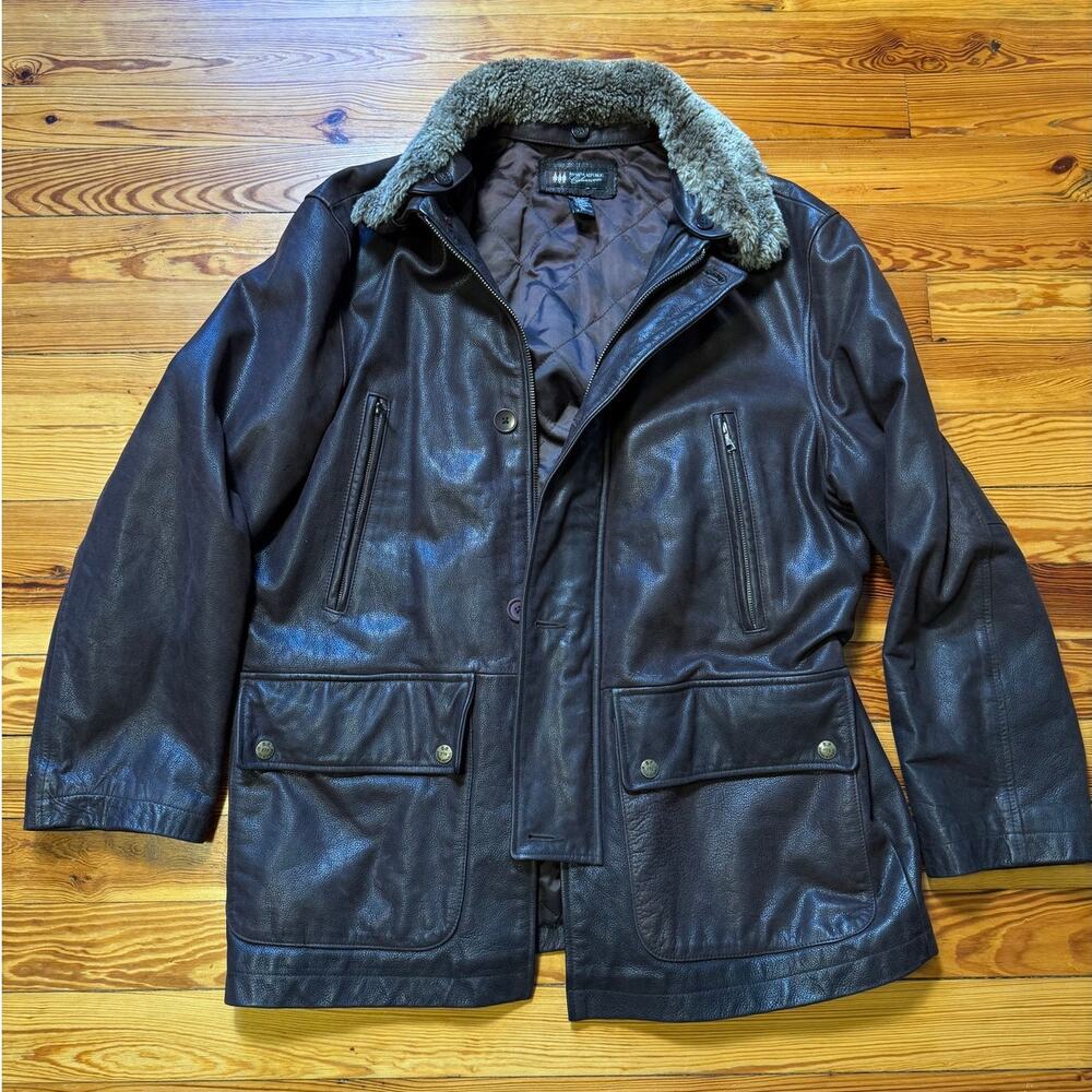 Banana Republic Vintage Leather Jacket w/ Removable Collar